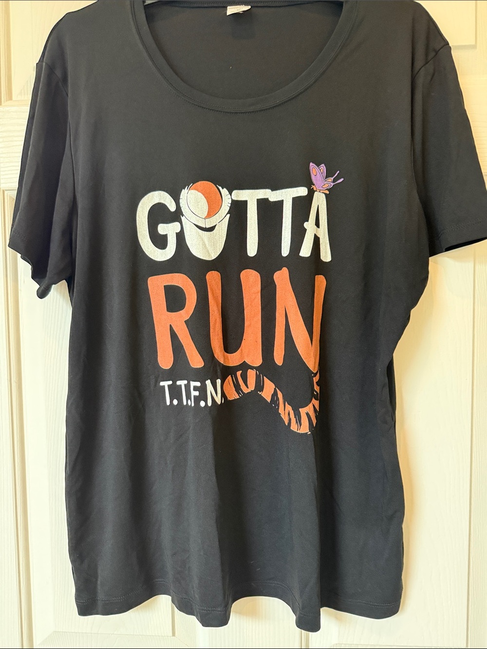 Unique!! Sport-Tek Ladies Black Running Shirt with Tigger Design